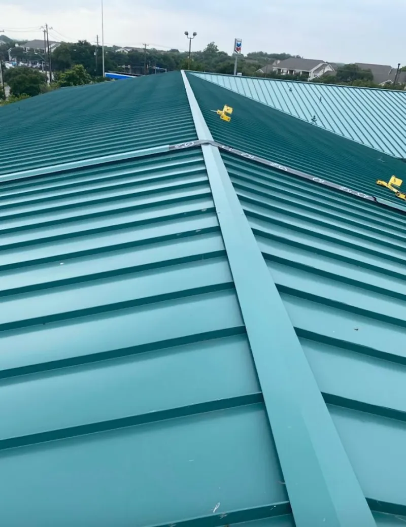Green commercial metal roof ridge and valley for Metal Roof Repair in West Jordan